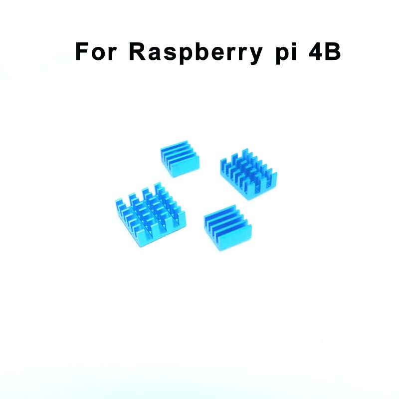 4pcs For Raspberry Pi 4B Aluminum Heatsink Radiator Cooler Kit for Raspberry Pi 4: Black