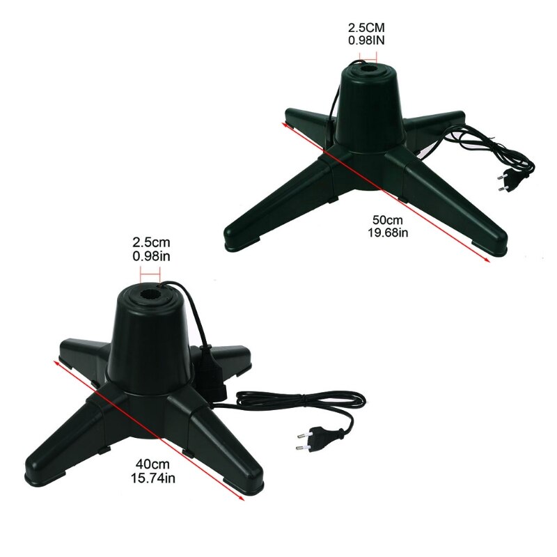 Spina ue 40/50cm albero di natale base rotante elettrica supporto staffa in plastica albero di natale supporto inferiore supporto parti di natale