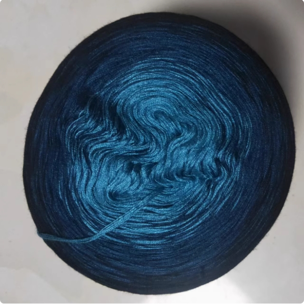 300g Rainbow Gradient Color Cake Yarn Organic Cotton Blend Yarn Segmented splicing line DIY Scarf Shawl Skirt Wool Yarn Crochet: Blue