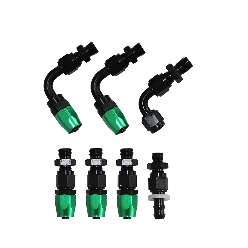 Universal Adjustable Fuel Pressure Regulator Oil 100psi Gauge AN 6 Fitting End-Black