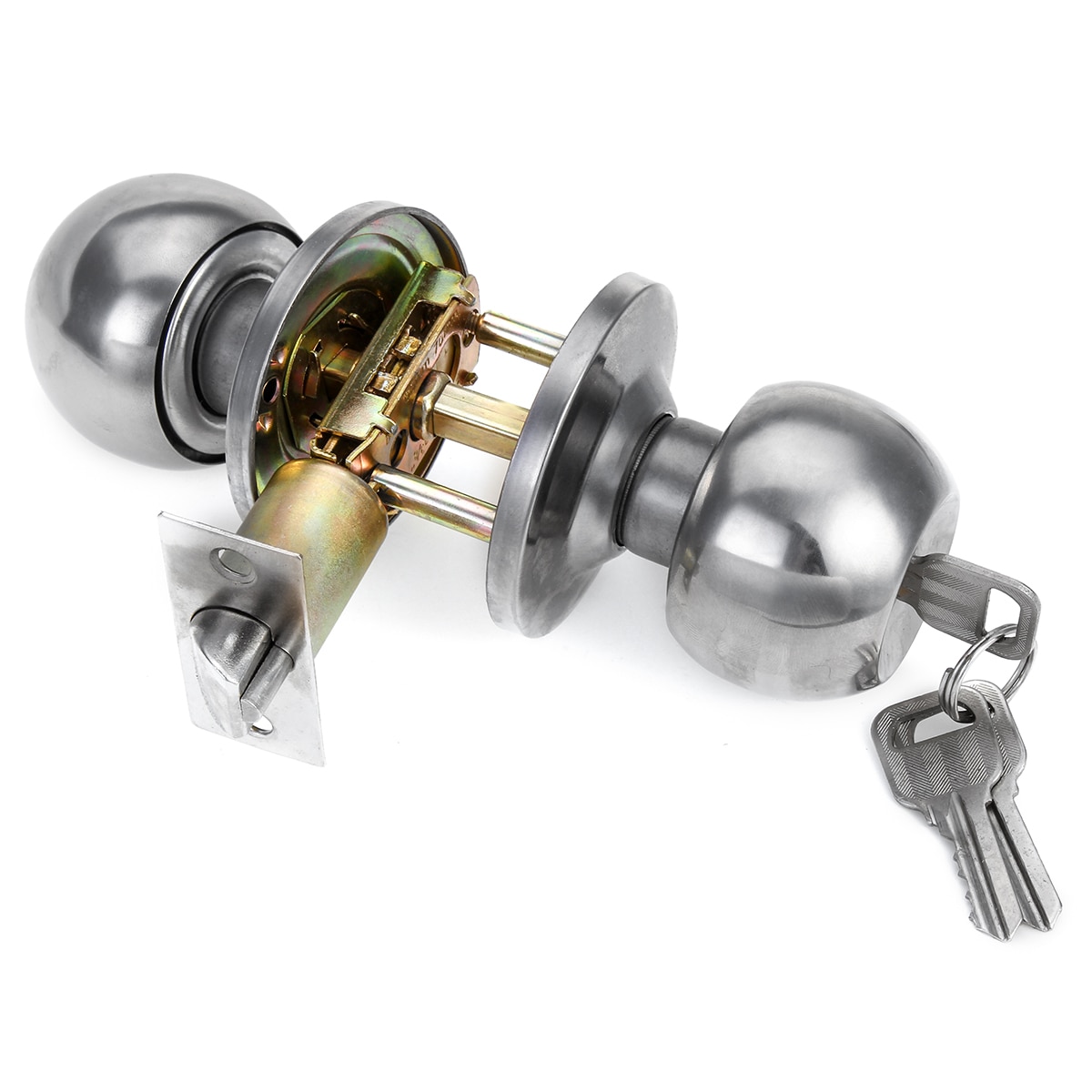 Rvs Ronde Deurknoppen Rotatie Lock Knoppen Set Han... – Grandado