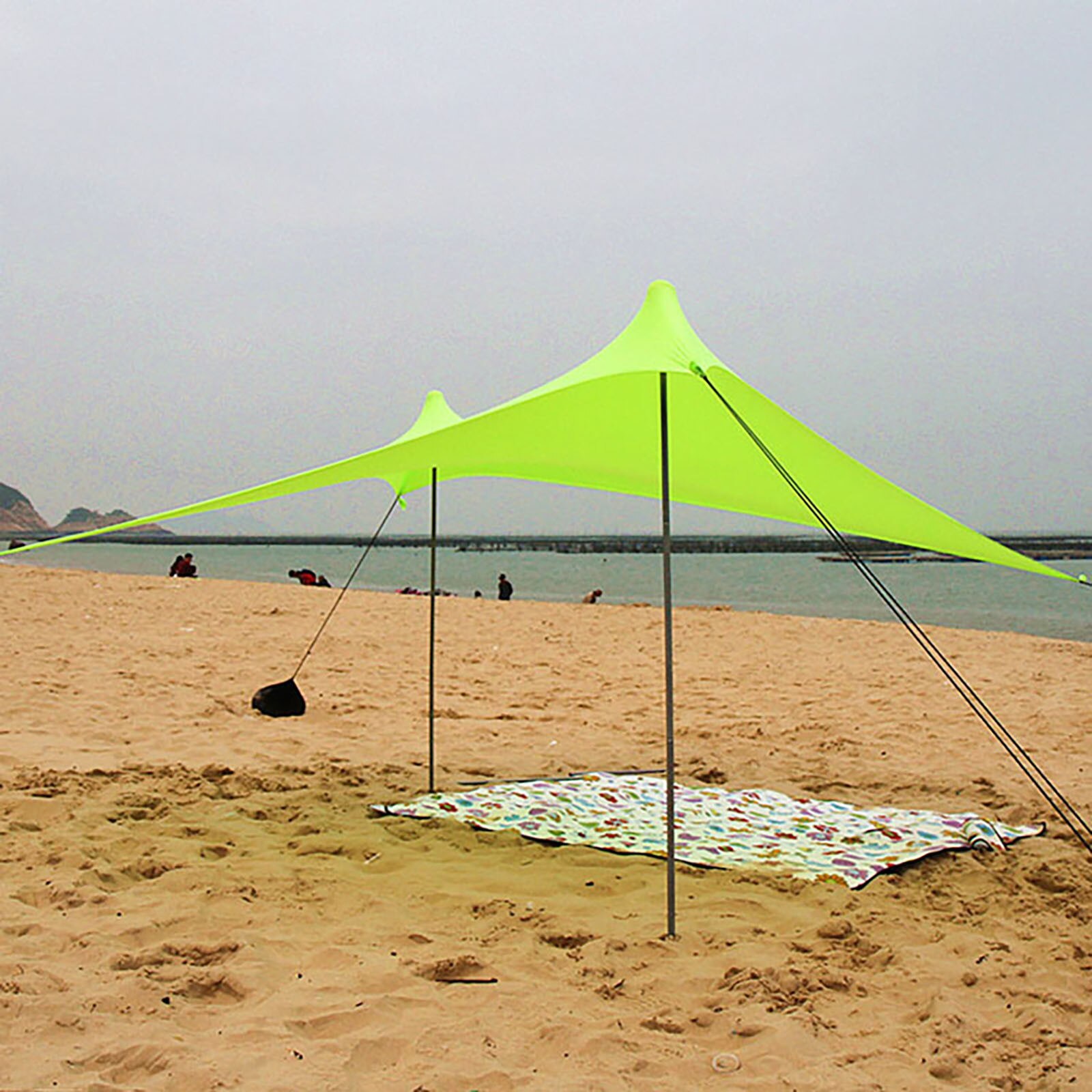 40#  bærbare pergola vindtæt strand parasol og lysthus telt  - 210 x 210 -  med sandankre. perfekt baldakin solskærm: Gn