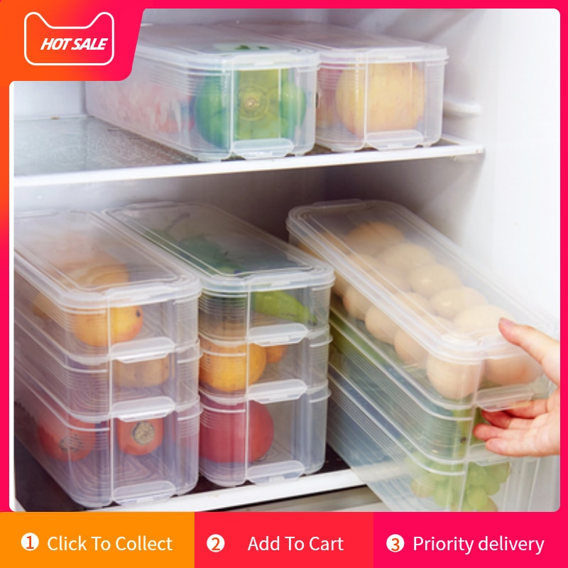 Kitchen Save Space Refrigerator Storage Box Food Container Fresh Spacer Layer Storage Rack Box Pull-out Drawer Organizer