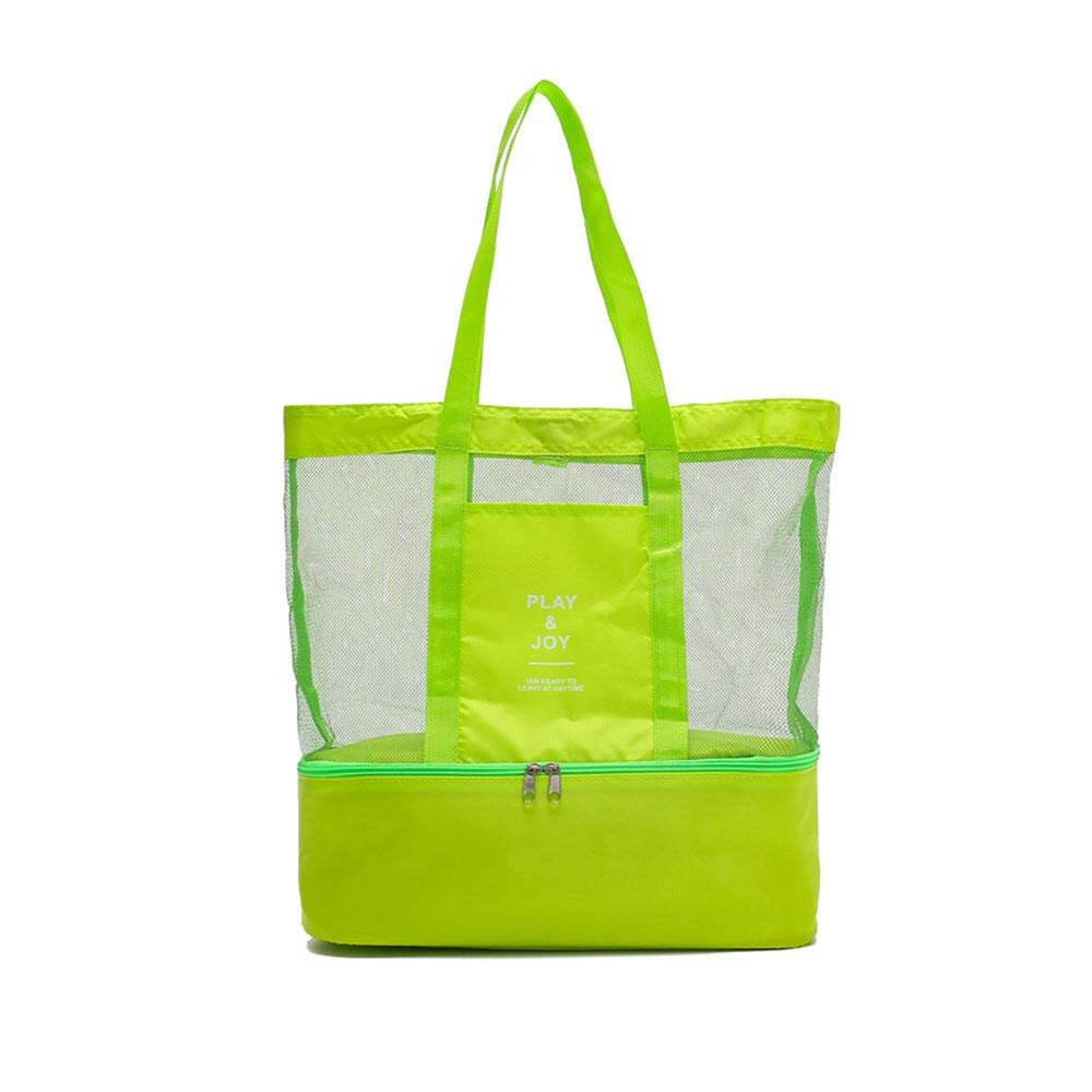 Cooler Picnic Bag Insulated Picnic Bag Travel Outdoors Storage Waterproof Beach Heat Preservation Portable Carry Tote: Green