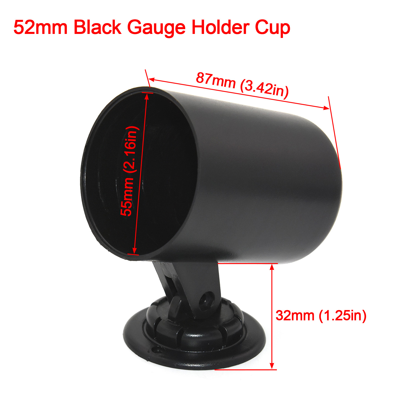 2 &quot;52Mm Auto Turbodrukmeter Turbo Manometer Bar Psi Rook Lens Wit Backight Turbo Gauge Boost Sensor houder Cup Voor Auto 12V: Gauge Cup