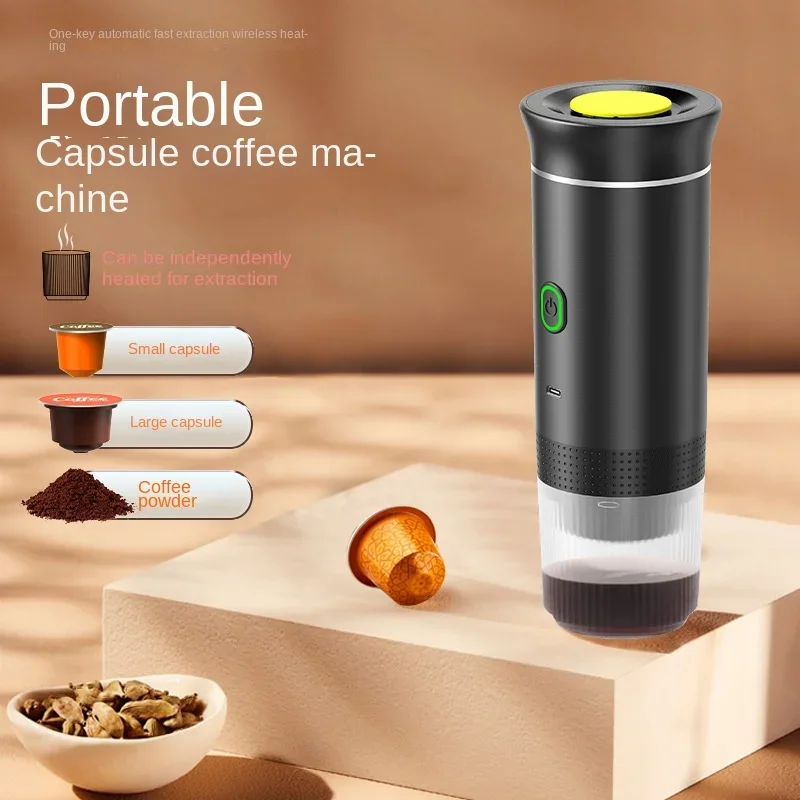 Cafetera Espresso eléctrica inalámbrica portátil para viajes, coche y hogar, cafetera para acampar, cafetera en polvo con cápsulas 3 en 1