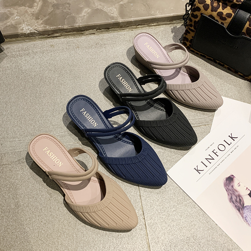 Lenteproducten sandalen met dubbele functie, veelzijdige, schuine hak, gesloten teen, kunststof antislip jelly damessandalen