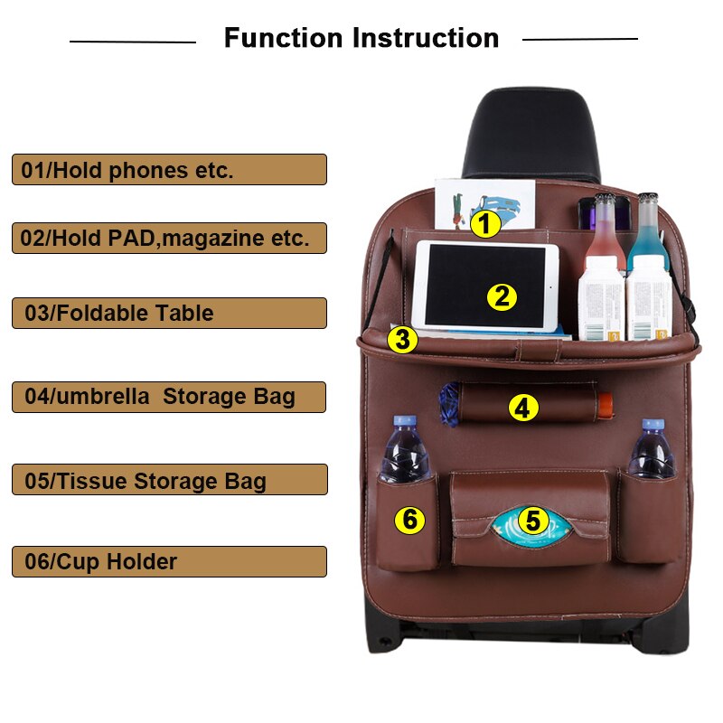 car Bag car organizer bag car seat storag seat back organizer foldable bag tray travel storage car organizer storag bag