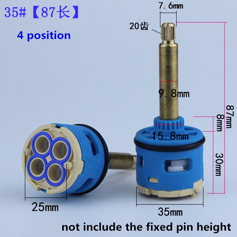 1pc chuveiro acessórios do cartucho torneira da sala de chuveiro banheira válvula mistura água 3 posição 4 posição instalação escondida: 35mm Dia. 4P 87mm L