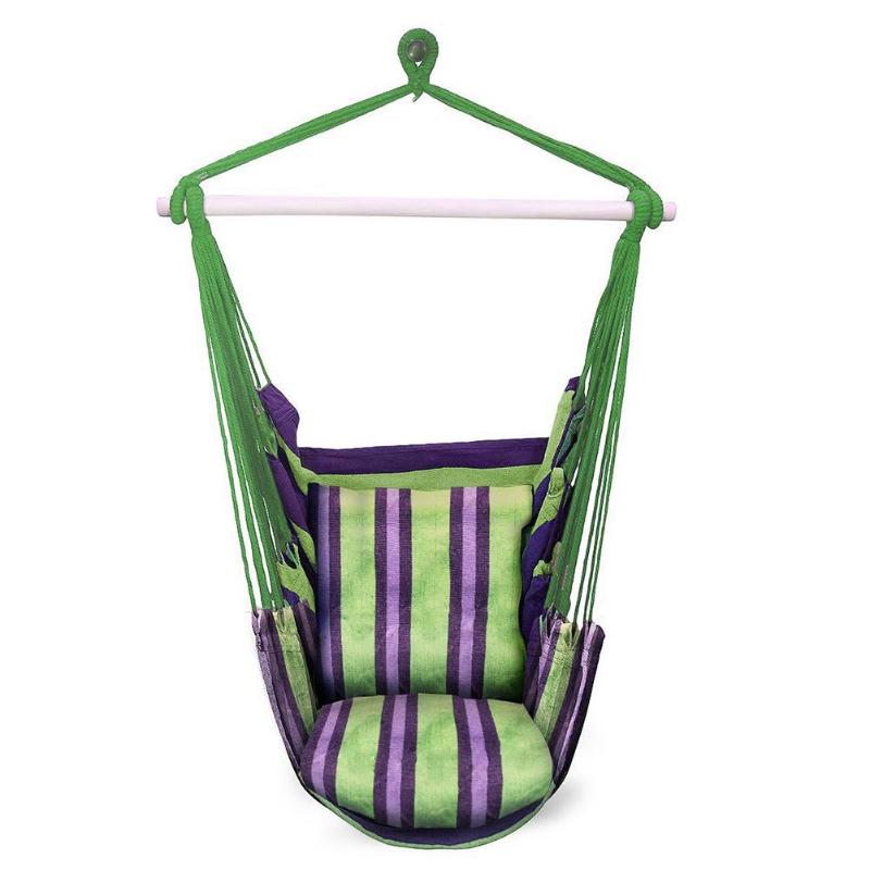 Portable voyage Camping suspendu hamac maison chambre balançoire lit paresseux chaise chaise pliable jardin pas de bâtons