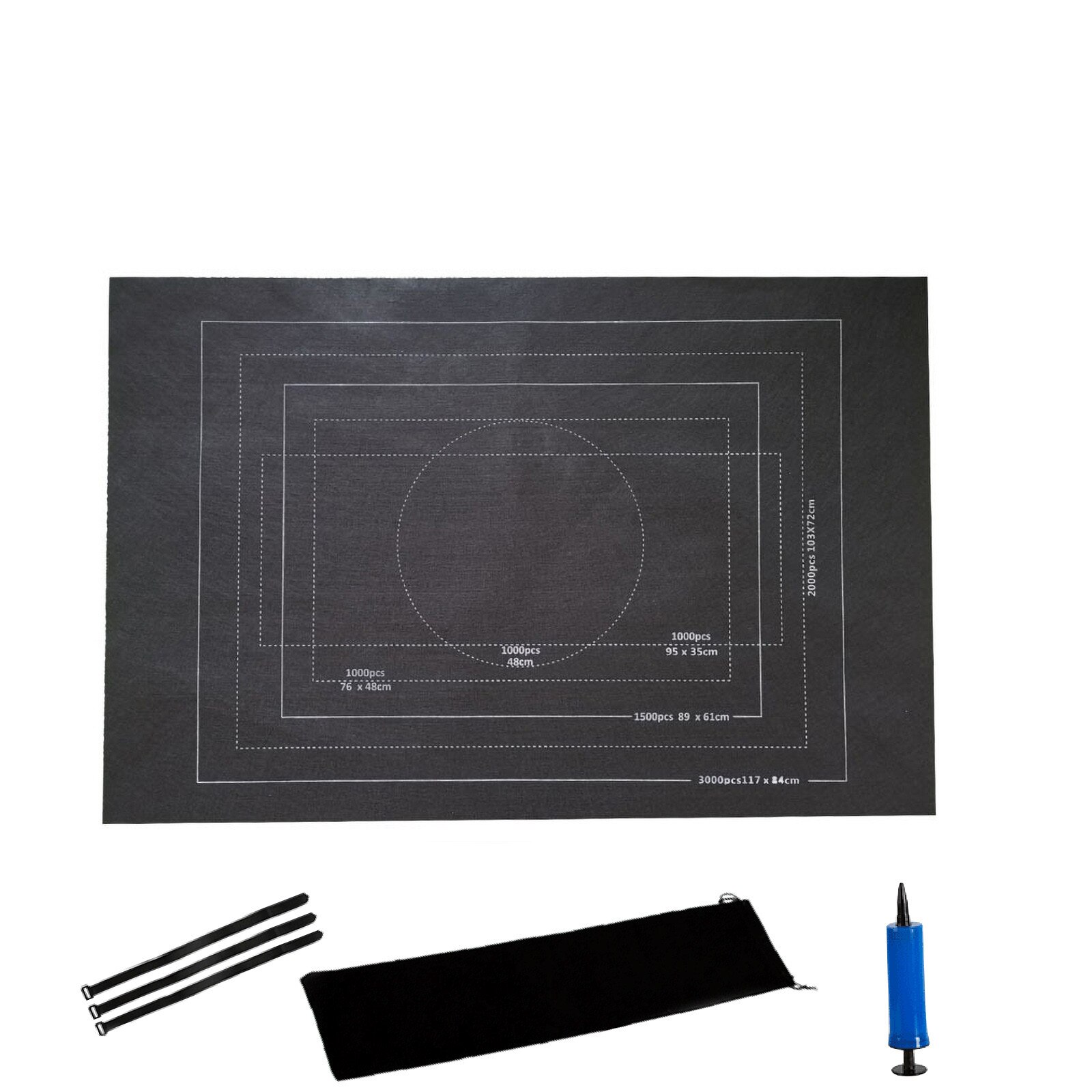 Puzzel Mat Jigsaw Roll Opslag Mat Pad Jigsaw Opbergtas Gebruik Tot 3000 Stuks Met Trekkoord Opbergtas Vilt mat Opbergtas: Black