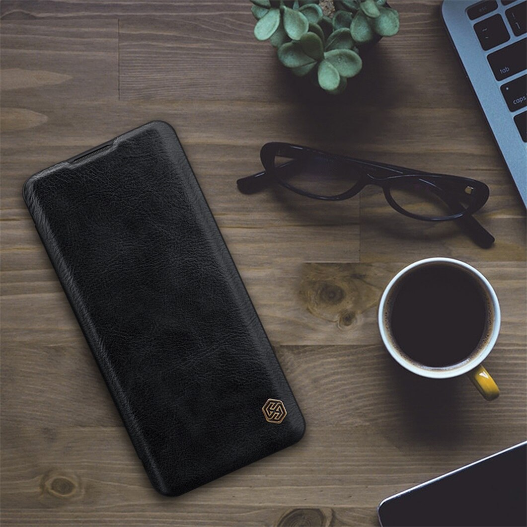 Til oneplus 9 pro 9r flip etui nillkin qin læder flip cover kort lomme pung bog etui til oneplus 9 one plus 9 pro telefontaske