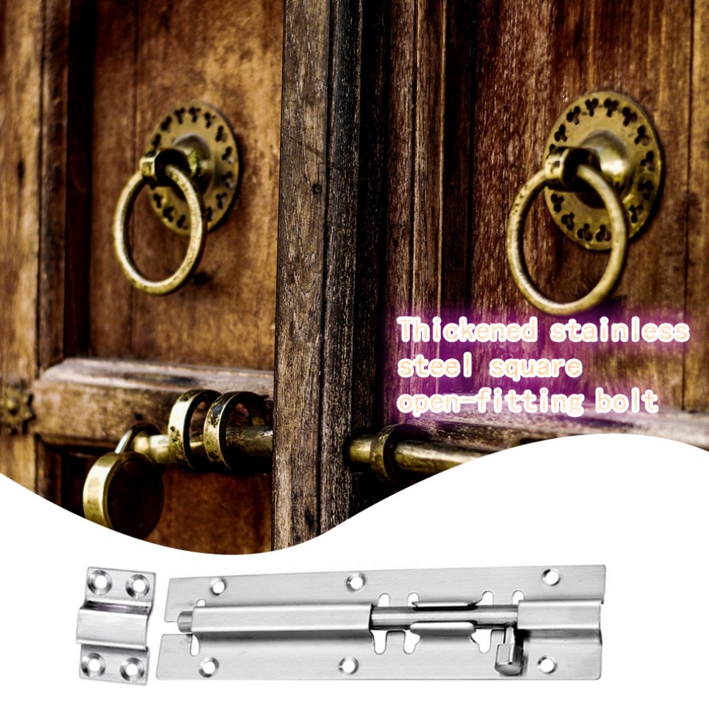 Stainless Steel Square Mounted Latches Long Security Door And Window Latches Stainless Steel Chinese Side Latches