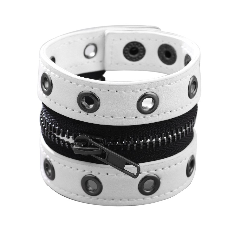 Armbånd bredt sort punk læder armbånd til kvinder geometrisk metal armbånd wrap charm smykker femme
