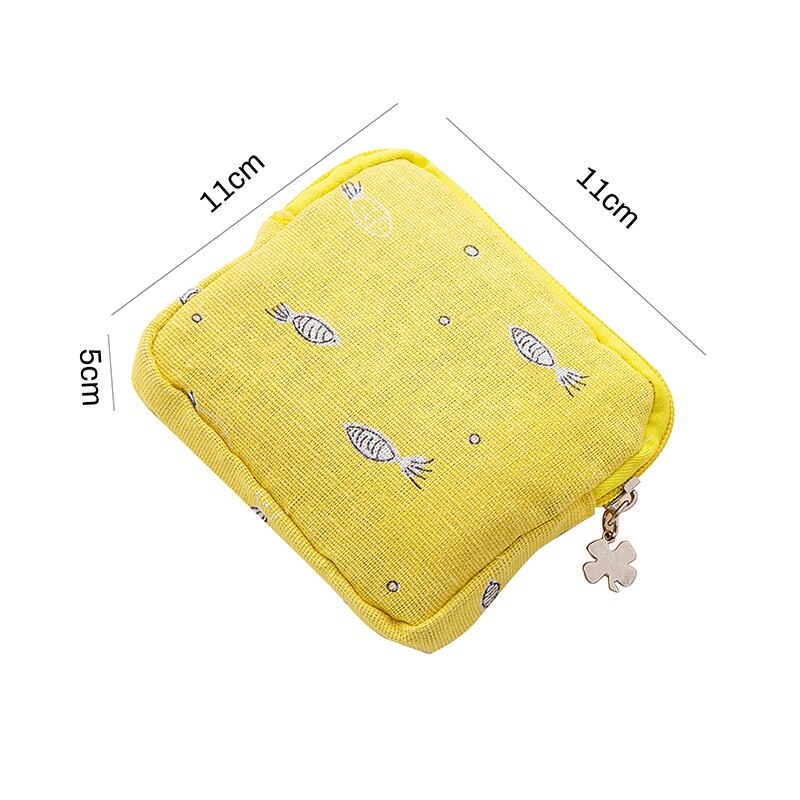 Women Girl Sanitary Pad Pouch Napkin Towel Storage Bag Credit Card Holder Coin Purse Cosmetics Headphone Case Sanitary Pouch: 12.5x12.5x5cm h