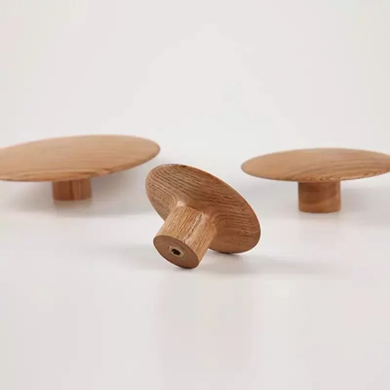 Gancho de madera maciza para colgar ropa con forma de seta, vestíbulo , colgante de pared de salón, gancho circular para ropa, perchas para sombreros
