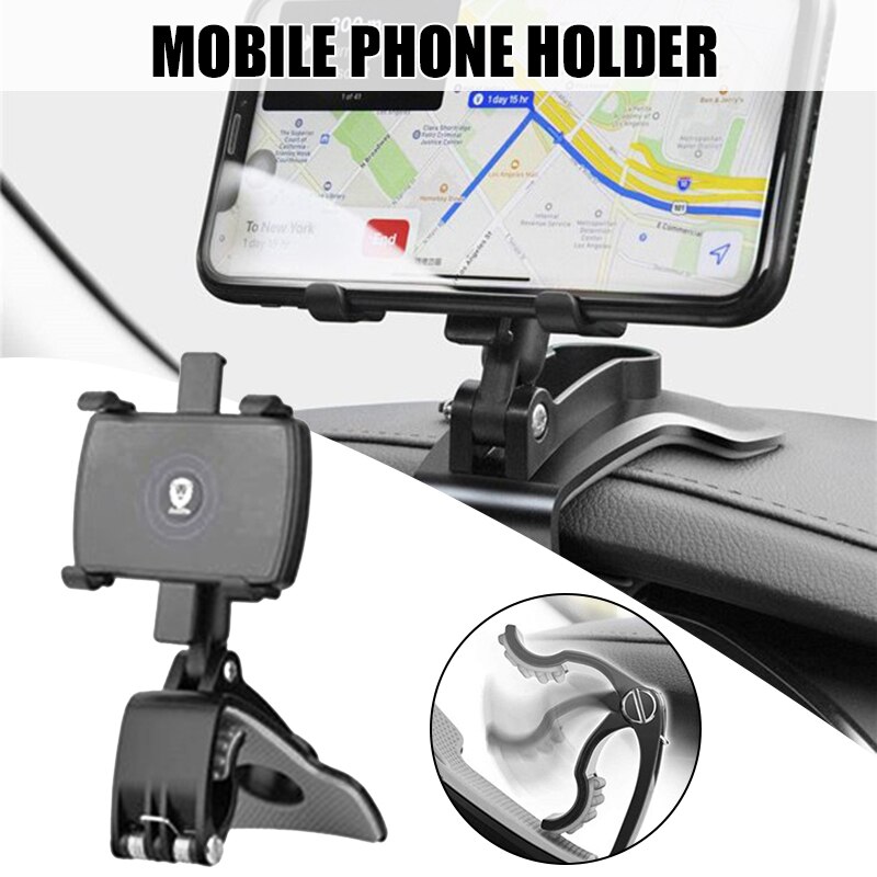 Universal-handyhalterung für das armaturenbrett mit 1200 °-drehung, handyclip, kfz-halterung, passend für autos: Default Title