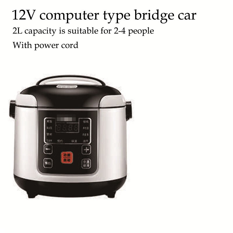 12V 24V Portable Rice Cooker 2L Car Trucks Electric Soup Porridge Cooking Machine Food Steamer Warmer Fast Heating Lunch Box