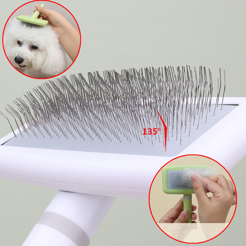 Hondenborstel Pet Hair Remover Massage Hondenkammen Pet Grooming Roestvrijstalen borstel voor honden Knoopopening Kattenkam Hondenaccessoires