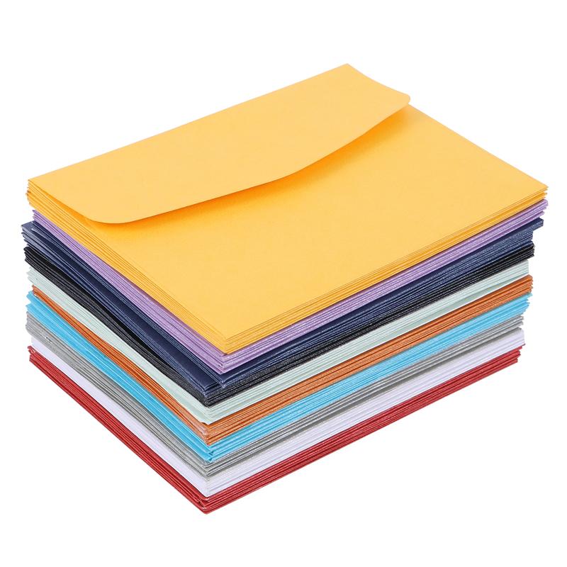 100pcs Color Mini Envelopes Party Banquet Classic Simple Chic Cards Envelopes Paper Envelopes
