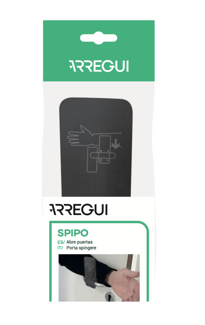 Arregui Spipo Manilla SEG040-04 Solución para abrir puerta sin tocar la manilla, color negro