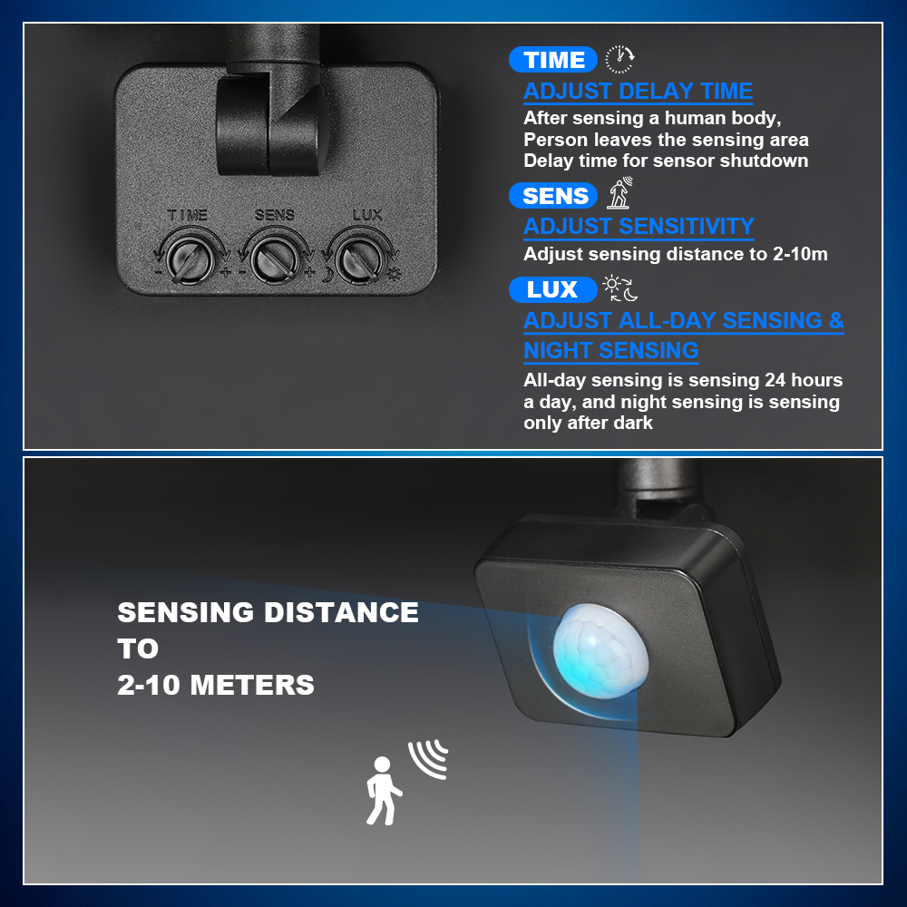LED FloodLight PIR Motion Sensor 50W 100W 200W 300W 500W Outdoor Waterproof Reflector LED Spotlight For Street Garden Wall Light