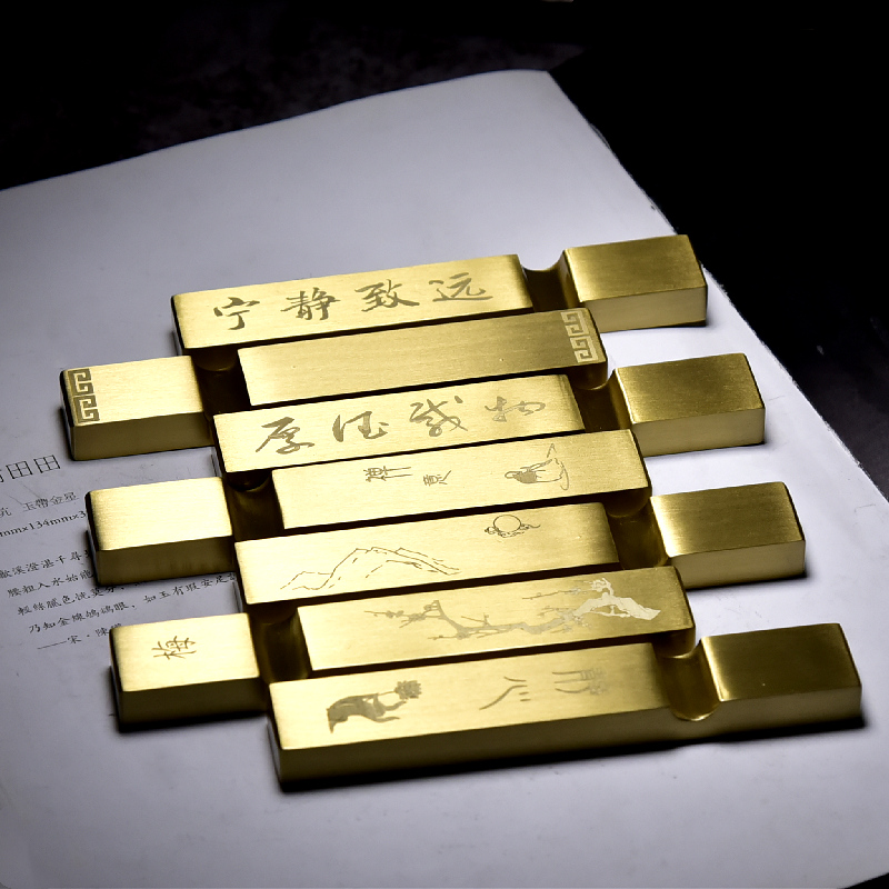 Multifunctionele Massief Messing Presse-papier Paperweights Chinese Kalligrafie Schilderen Paperweights Papre Drukken Ornamenten