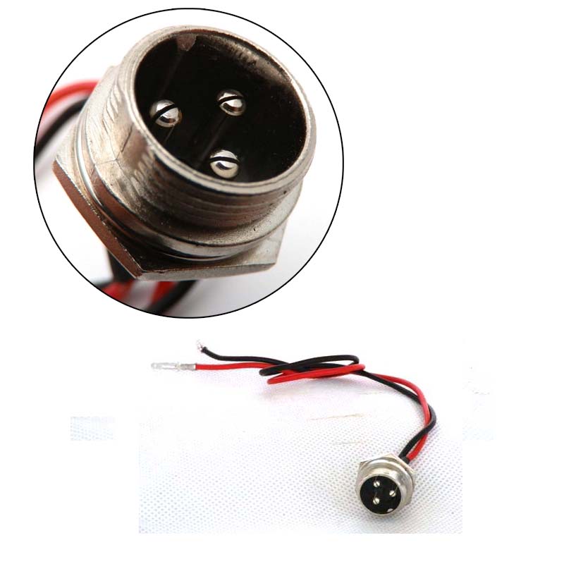 16mm batteriopladerport 3 stikstik til 12v 36v elektriske eller gas scootere firhjulet motorcykel 500w 800w