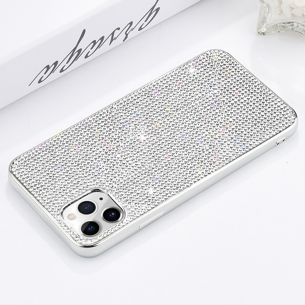 Bling di Scintillio Della Cassa del Rhinestone Per il iPhone 11 Pro Xs Max Xr X Popolare Soft Cover Per 7 8 Più di 6 6S SE2020 12 Mini Antiurto Coque