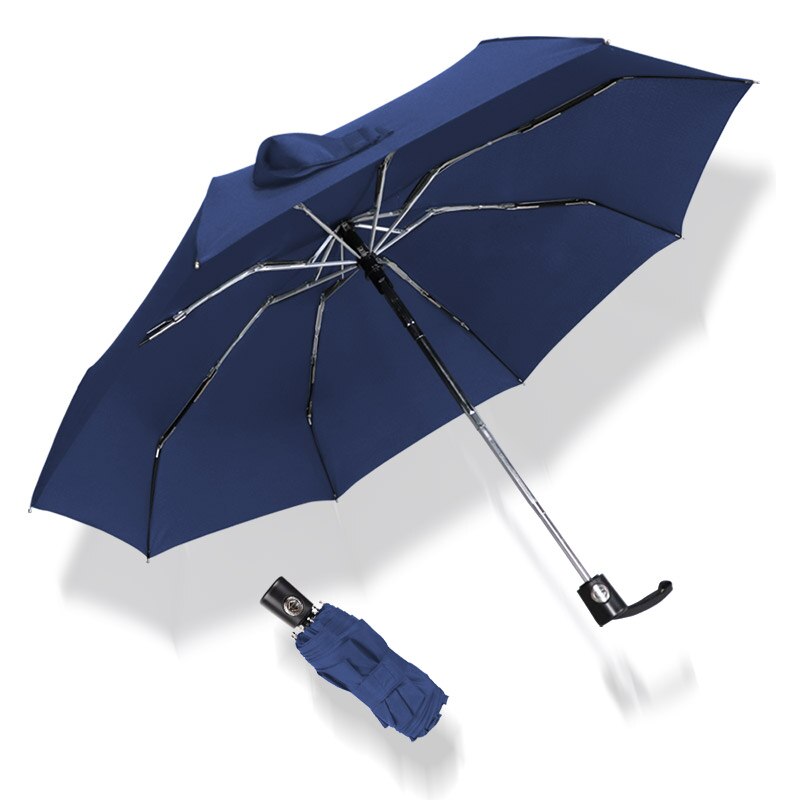 Mini parapluie pliable automatique résistant au vent pour femmes et hommes, UV, Portable, de plein air, de voyage, 5: Blue