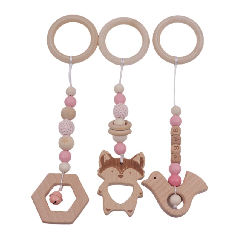 Baby Play Gym Frame Houten Beuken Activiteit Gym Frame Wandelwagen Opknoping Hangers Speelgoed Bijtring Ring Verpleging Rammelaar Speelgoed Room Decor: A17