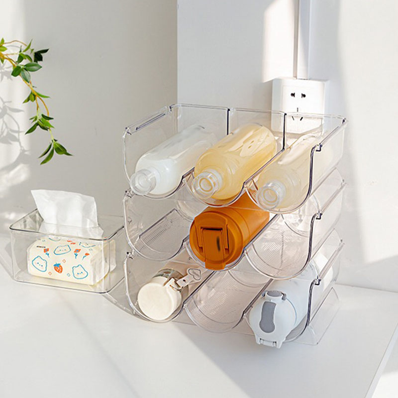 Kühlschrank Organizer Tablett für Wein und Gläser Kunststoff Weindose verwöhnen mit stapelbaren Glas Lagerbier regalen Tasse Lagerbier Regal