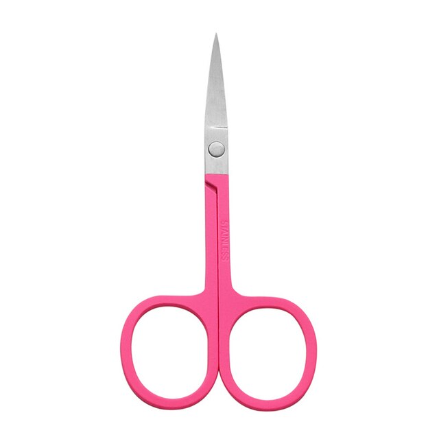 Wenkbrauw Schaar Gebogen Mes Professionele Roestvrij Staal Manicure Precisie Trimmer Wenkbrauw Wimper Hair Remover Tool Make-Up: Pink