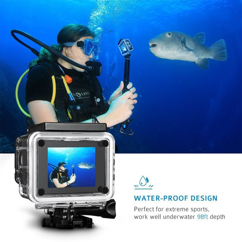 Full HD 1080P Action Camera 2.0'' LCD 12MP 1080P Sport Camera 170D Underwater Go Waterproof Pro Sports Video Recording Camera DV