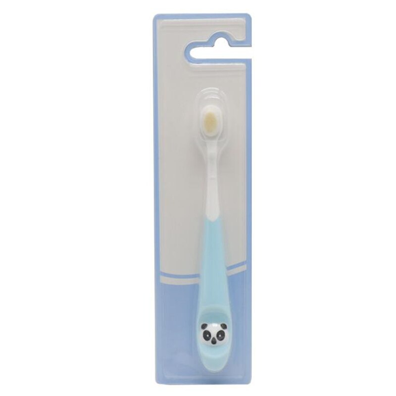 0-3 anni bambini spazzolino morbido spazzolino da denti per bambini cartone animato manico spazzolino cura orale spazzolino da denti bambini sani: Blue