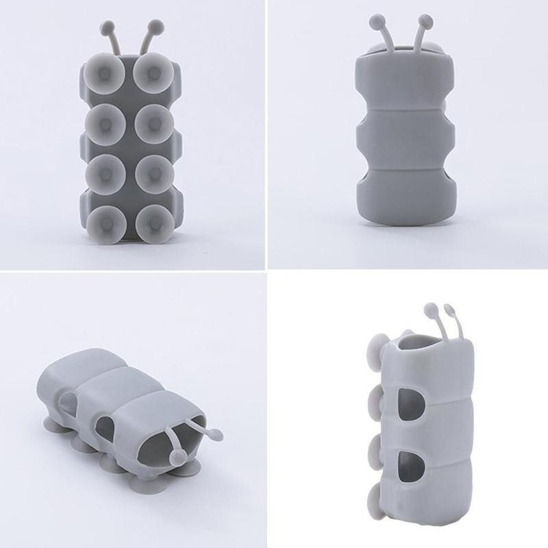 Caterpillar insecte forme pluie pomme de douche support de support fixe chauffe tasse Base eau cadre Silicone buse d'aspiration salle de bain soutien-gorge N1I4