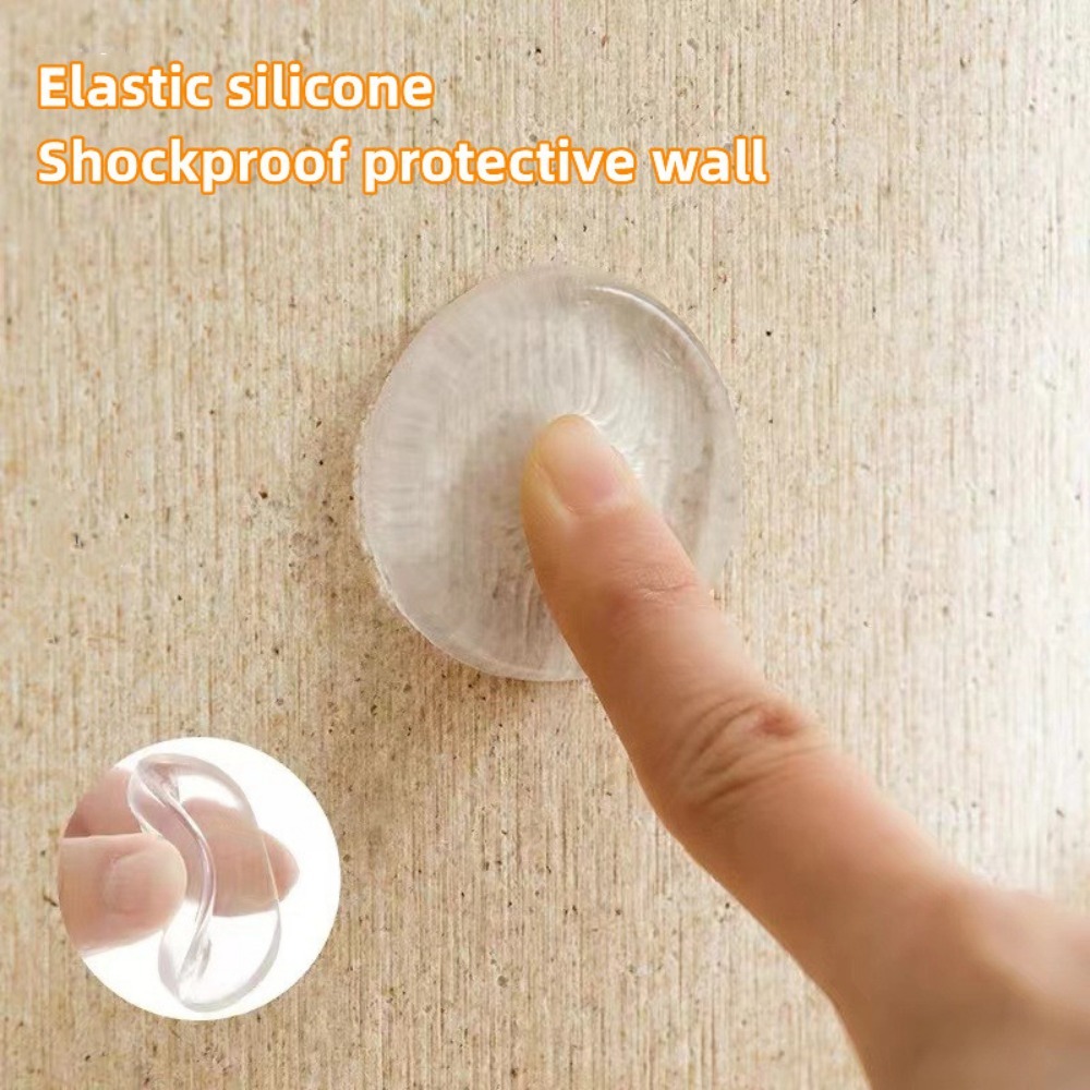 Tope de puerta de silicona, protectores de pared, manija de puerta autoadhesiva, topes de parachoques para cunas, pegatinas silenciosas, almohadillas para muebles