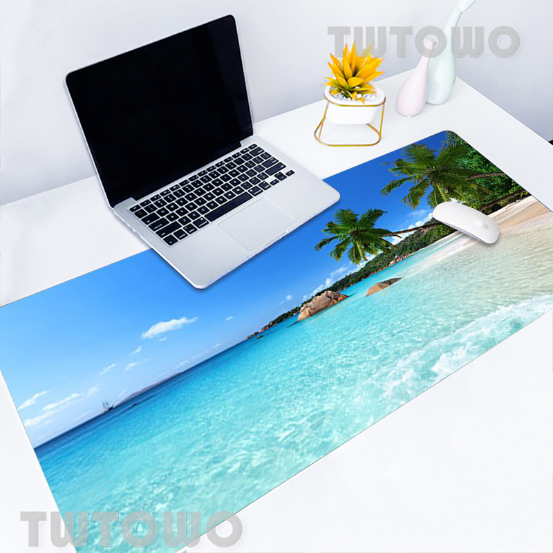 Plaża morze Palm sceneria podkładka pod mysz podkładka pod mysz duże biurko mata podkładka pod mysz podkładka pod mysz klawiatura miękka antypoślizgowa HD Hot sprzedam dywan: 3 / Size 600x300x2 mm