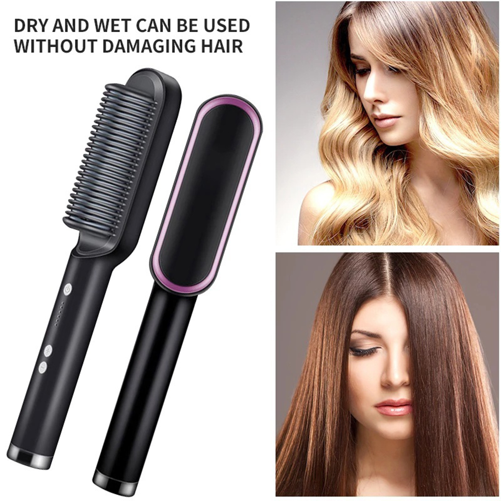 Professionele Stijltang Borstel Voor Droog &amp; Nat Haar Smoothing Kam Styler Ionische Borstel Rechttrekken Kam Curling