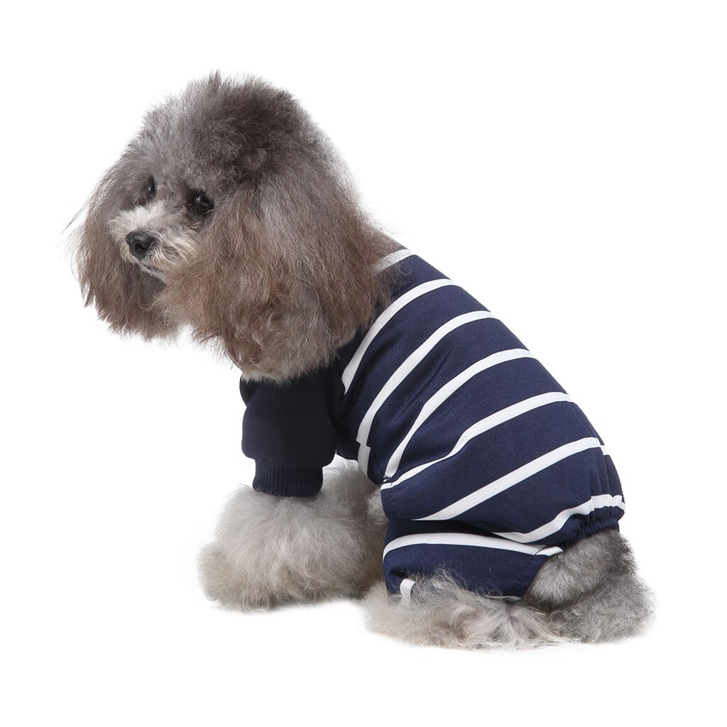 Classic Stripe Dog Shirt Cheap Dog Clothes For Small Dogs Summer Chihuahua Tshirt Cute Puppy Vest Terrier Pet Clothes#Y30: Blue / XS