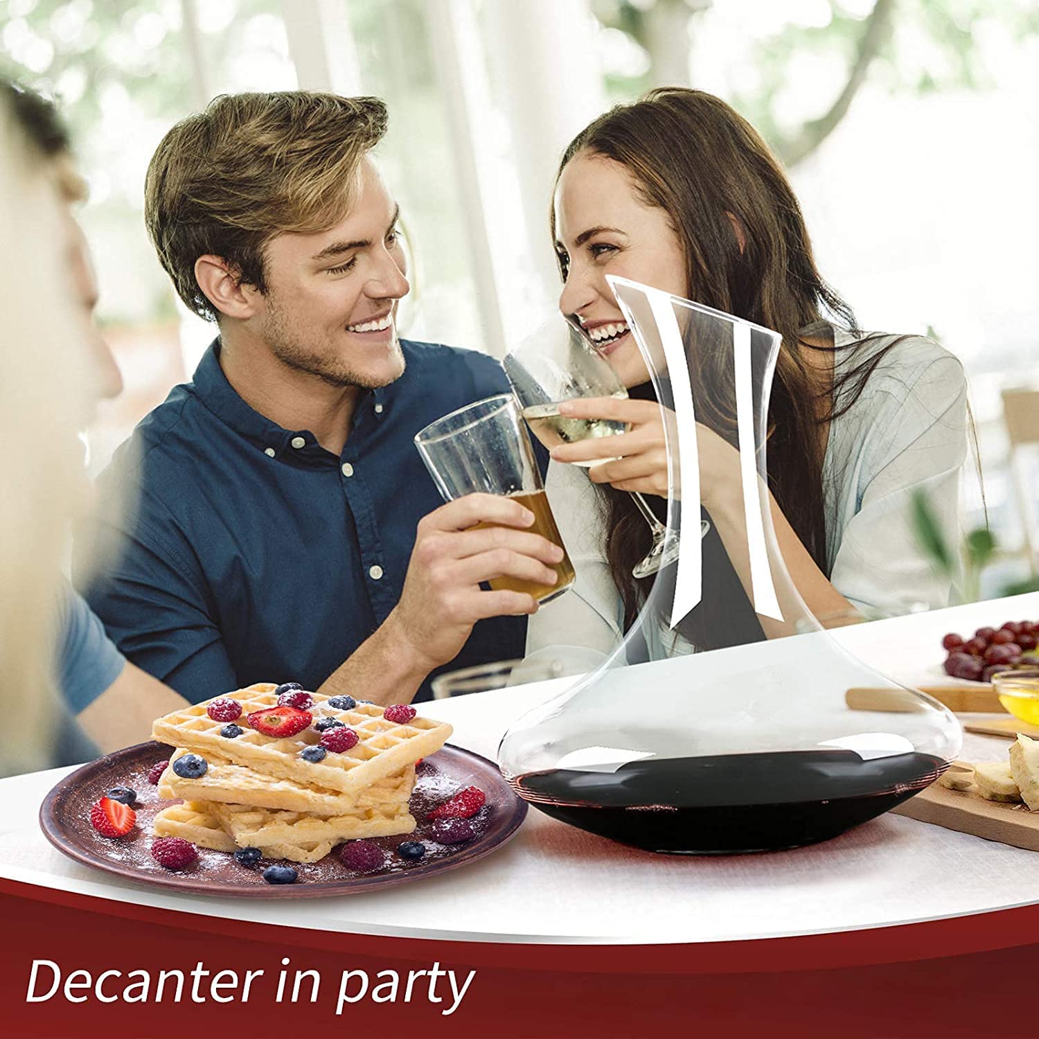 Wine Decanter 1500ml with Wine Glasses Set 4 Hand Blown Crystal Glass, Wine Carafe, Wine Aerator, Wine , Crystal Decanter