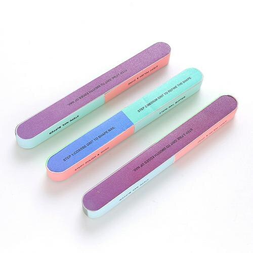 1pcs Nail File Buffing Durable Crystal Glass Nail Art Buffer Files Device Tool Sanding Block Manicure Pedicure: Random Color