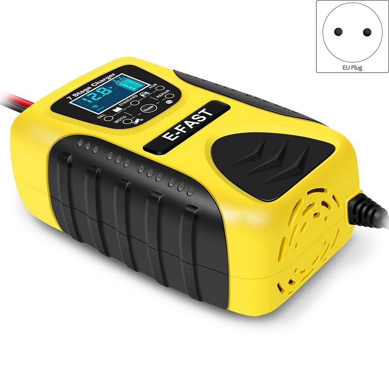 E-Fast 12V 7 Stage Multi-Battery Mode Lead-Acid Battery Charger Power Pulse Repair with LCD Digital Display