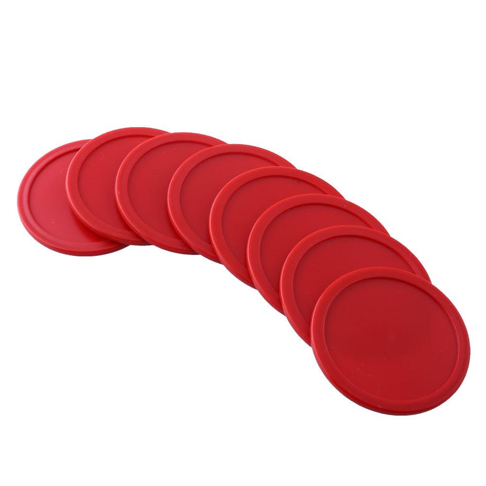 8Pcs 63.0 milímetros Red Air Hockey Crianças Mini Mesa De Feltro Pusher Mallet Goleiros