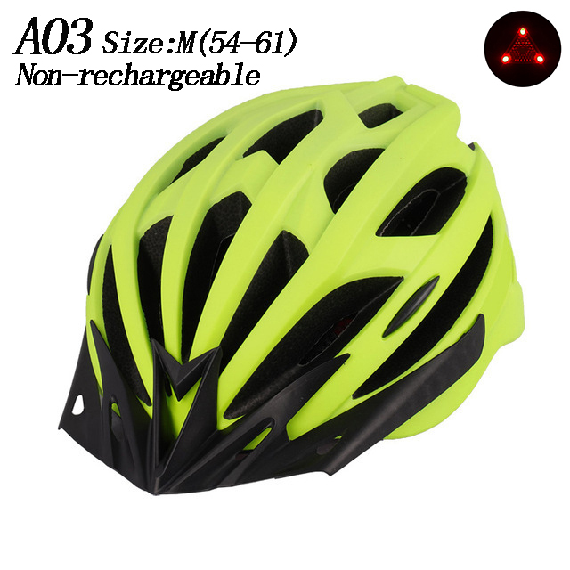 Led-Licht Fietshelm Ultralight Eps + Pc Cover Mtb Racefiets Helm Integraal Mold Fietshelm Unisex veilig Rijden Cap: Yellow A03