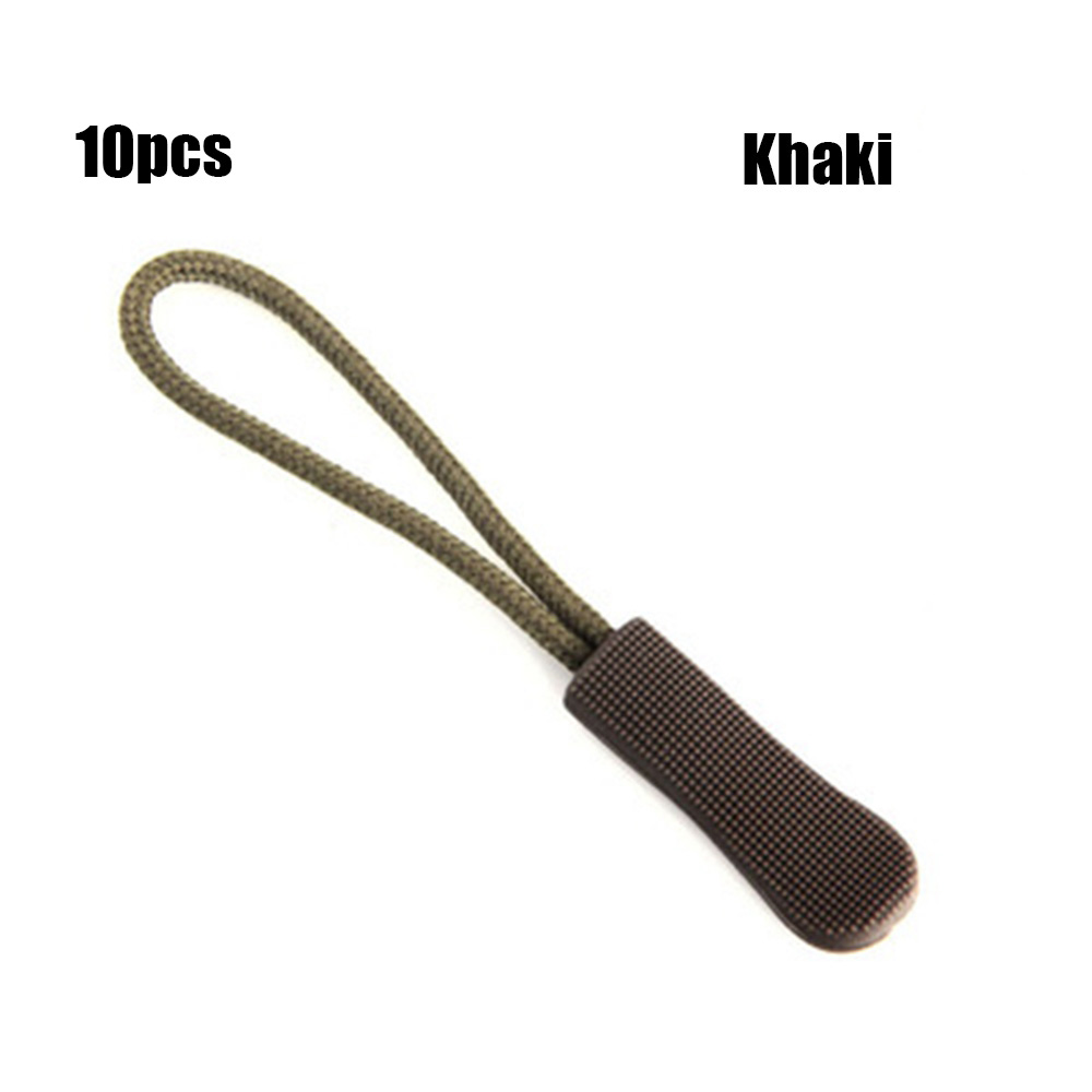 10Stck Postleitzahl Schnur Tab Ersatz Clip Reißverschluss ziehen Abzieher Ende passen Seil Schild Fixer Gebrochen Schnalle für NäHenne Reise tasche Koffer Zelt: khaki