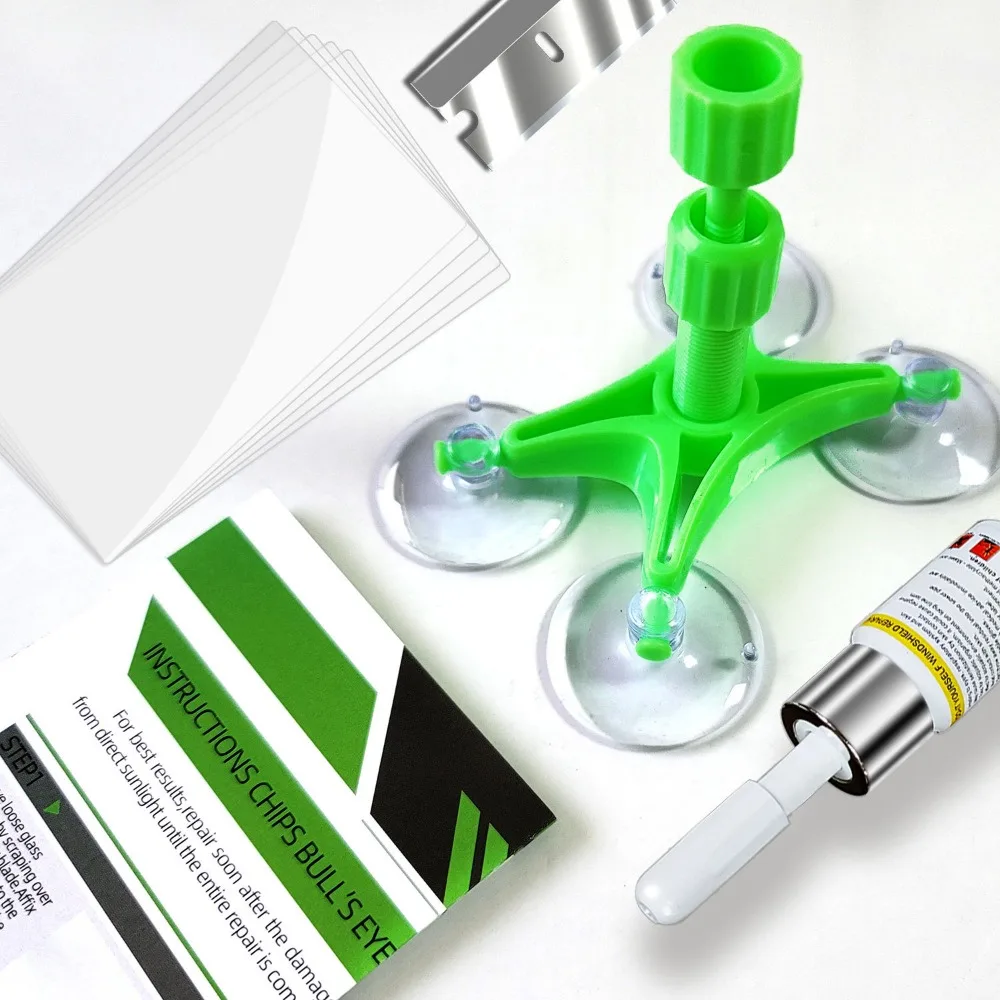 Kit de resina para reparo de para-brisa de carro, ferramentas para quebrar arranhões, restauração, adesivos protetores, limpador de vidro, cuidados sem rastros