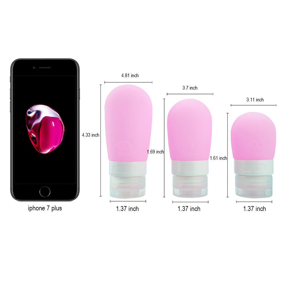 1/2/3 st set 38ml 60ml 80ml tomma silikon resepaket packpress flaska för lotion schampo bad små provbehållare