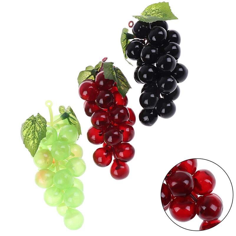 1pcs Real Touch Artificial Fruit Grapes Plastic Home Garden Wedding Party Decoration
