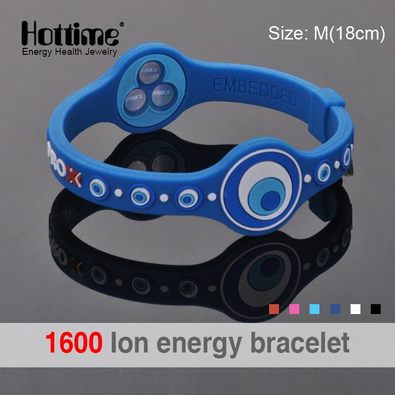 Hottime Eco Power Energy Hologram Bracelets Wristbands Keep Balance Ion Magnetic Therapy Silicone Bands: PROX 2 Blue